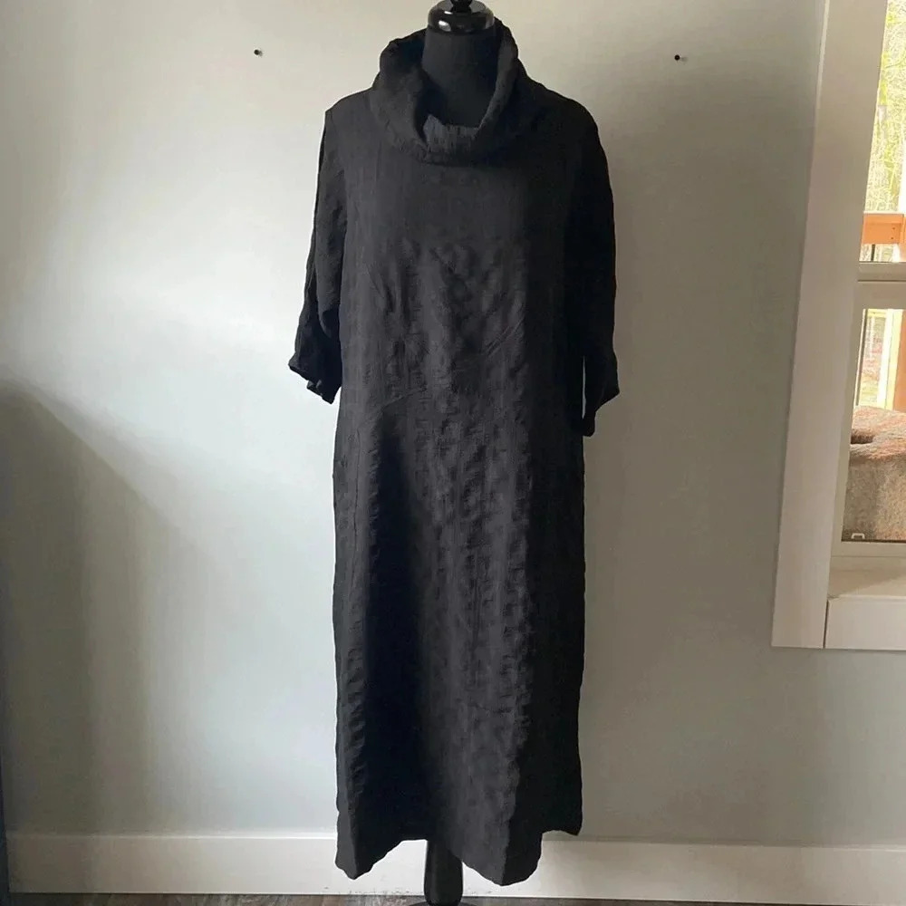 Cosmos | Silk Blend Cowl Neck  Tunic Dress